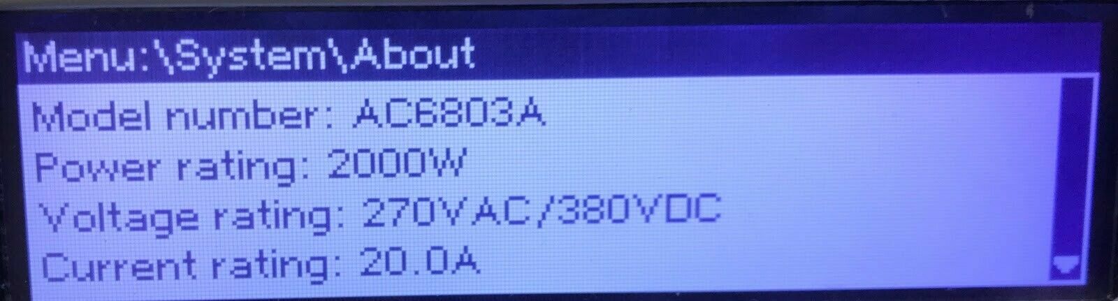 AC6803A Basic AC Power Source, 2000VA,270V,10A 30 Day warranty, 3 stock AC6803A Basic AC Power Source, 2000VA,270V,10A 30 Day warranty, 3 stock